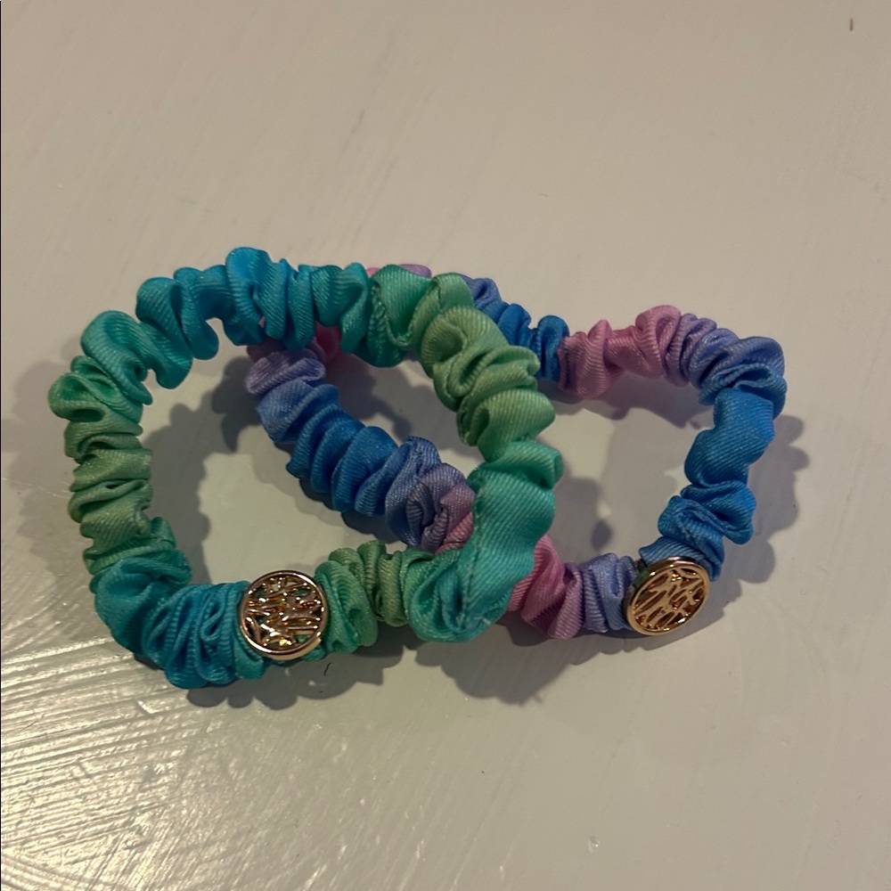 Lululemon Colorful Scrunchie Set with Gold Accents
